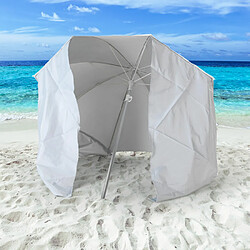 Beachline Parasol de plage pliable portable léger aluminium tente 160 cm Piuma, Couleur: Blanc