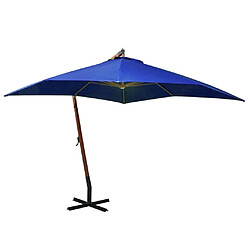 Maison Chic Parasol Jardin | Parasol suspendu avec mat Bleu azuré 3x3 m Bois de sapin massif - GKD50049