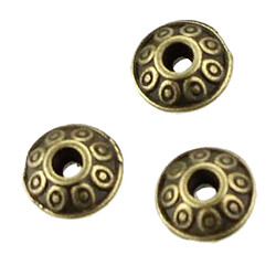 100Pcs UFO Style Spacer Perles Accessoires DIY Bijoux Making Antique En Laiton