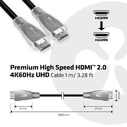 Acheter Club 3D CLUB3D Premium High Speed HDMI™ 2.0 4K60Hz UHD Cable 1 m/ 3.28 ft Certified