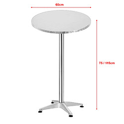 Avis Table de bistrot ronde Avesta à hauteur réglable 75 cm / 115 cm [en.casa]