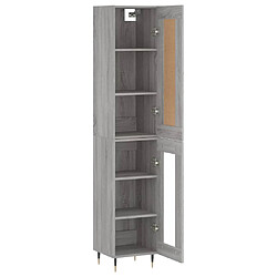 Avis vidaXL Buffet haut Sonoma gris 34,5x34x180 cm Bois d'ingénierie