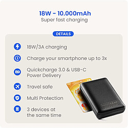 Avis SANAG Mini Extra Fast 10 000 Mah Powerbank - Banque D'Alimentation Samsung - Compatible Avec Les Smartphones Iphone Et Samsung - Chargez 3 Appareils Simultanément - 2X Usb/Usb C/Micro Usb