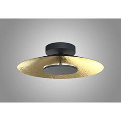 Inspired Plafonnier rond 55 cm, LED 24 W, 3 000 K, 1 680 lm, feuille d'or/noir, 3 ans de garantie