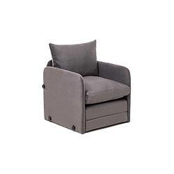 Hanah Home Fauteuil convertible en tissu Saga gris foncé.