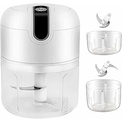 Vendos85 Mini Hachoir a viande Électrique 250ML & 100ML blanc