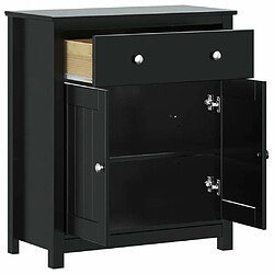 Acheter Maison Chic Armoire de salle de bain,Meuble de rangement,Meuble haut BERG noir 69,5x34x80 cm pin massif -GKD431889