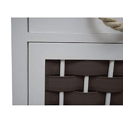 Mendler Commode HWC-K83, armoire à tiroirs, bois 55x39,5x28,5cm ~ gris, poly rotin gris foncé