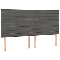 Avis vidaXL Tête de lit à LED Gris foncé 180x5x118/128 cm Velours