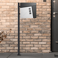 Boîte aux lettres 37x36,5x11 cm Anthracite/blanc aspect marbre en acier ML-Design