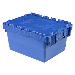 Bac de stockage navette avec couvercle en plastique bleu - 16 litres