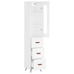 Avis vidaXL Buffet haut Blanc 34,5x34x180 cm Bois d'ingénierie