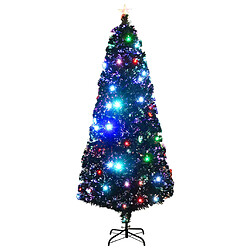 vidaXL Arbre de Noël pré-éclairé avec support 210 cm fibre optique