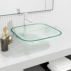 vidaXL Lavabo Verre 42x42x14 cm Transparent