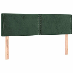 Maison Chic Lot de 2 Têtes de lit design pour chambre - Décoration de lit Vert foncé 72x5x78/88 cm Velours -MN32759