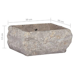 vidaXL Lavabo Gris 30x30x13 cm Marbre pas cher