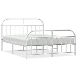 Maison Chic Lit adulte - Lit simple Cadre de lit métal avec tête de lit/pied de lit,Structure du lit Contemporain pour chambre blanc 180x200cm -MN64578