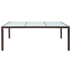 vidaXL Table à dîner d'extérieur Marron 200x150x74 cm Résine tressée