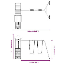 vidaXL Aire de jeux d'extérieur bois massif de douglas pas cher