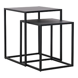 Helloshop26 Set de 2 tables gigognes pour salon acier noir mat 03_0008375