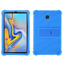 Coque en silicone flexible avec béquille pliable bleu foncé pour votre Samsung Galaxy Tab A 8.0 (2018) SM-T387