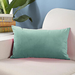 Avis Housse de coussin en velours doux de couleur unie recouvert de coussins, vert clair