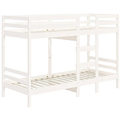 Avis vidaXL Lit superposé sans matelas blanc 90x200 cm bois de pin massif