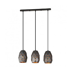 Luminaire Center Suspension moderne Harley Champagne doré graphite 3 ampoules