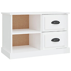 Maison Chic Meuble TV scandinave - Banc TV pour salon blanc brillant 73x35,5x47,5 cm bois d'ingénierie -MN81595