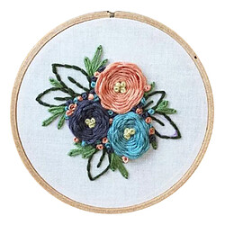 Kits De Départ Pour Broderie Avec Motif Bricolage Au Point De Croix Artisanat Fleur Bleue