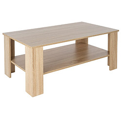 Ecd Germany Table basse de salon table d'appoint élégante moderne Sonoma chêne 100x43x57 cm