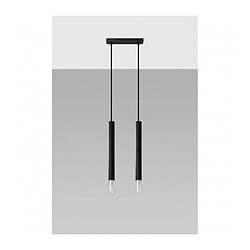 Luminaire Center Suspension Wezyr Bar Verre,acier Noir 2 ampoules 120cm