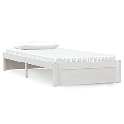 vidaXL Cadre de lit sans matelas blanc bois massif 90x200 cm