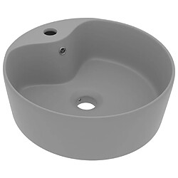 vidaXL Lavabo de luxe avec trop-plein Gris clair mat 36x13cm Céramique