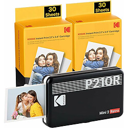 Appareil Photo Instantané Kodak KODAK MINI 2 RETRO INSTANT PHOTO PRINTER P210R BLACK 2.1X3.4 + 60SHEETS - Occasion