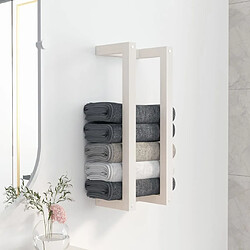 Maison Chic Porte-serviette mural,Étagère pour serviettes,Barre porte-serviett pour salle de bain Blanc 23x18x60 cm Bois de pin massif -GKD68686