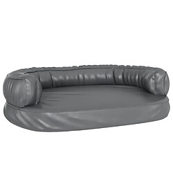 vidaXL Lit pour chien ergonomique Mousse Gris 75x53 cm Similicuir