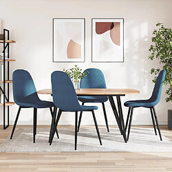 vidaXL Chaises à manger lot de 4 Bleu Velours 