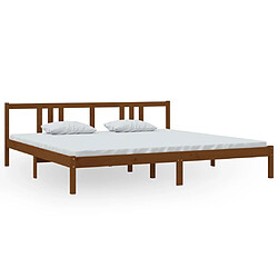 vidaXL Cadre de lit sans matelas marron miel bois massif 200x200 cm