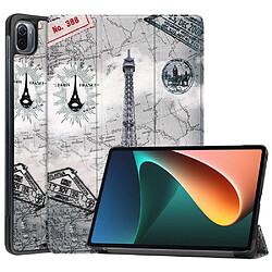 Htdmobiles Housse etui pochette simili cuir avec coque intérieure rigide pour Xiaomi Pad 5 / Pad 5 Pro (11 pouces) - TOUR EIFFEL