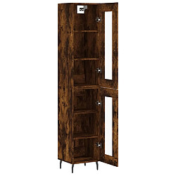 Avis vidaXL Buffet haut Chêne fumé 34,5x34x180 cm Bois d'ingénierie