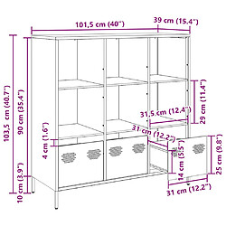 vidaXL Buffet haut blanc 101,5x39x103,5 cm acier pas cher