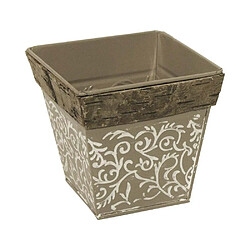 Aubry Gaspard Cache pot en zinc et écorces (Lot de 3).