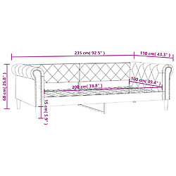 vidaXL Lit de jour sans matelas noir 100x200 cm similicuir pas cher