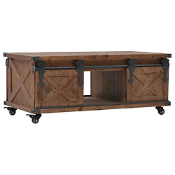 Maison Chic Tabls basse,Table Console pour salon Bois de sapin massif 91 x 51 x 38 cm Marron -MN45327