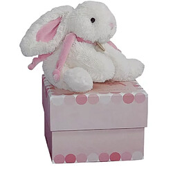 Doudou et Compagnie PELUCHE LAPIN BONBON ROSE 20 CM