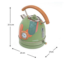 Acheter Bouilloire Caprizze Nara 2200 W en Acier Inoxydable Thermomètre Intégré Capacité 1,8 L Décoration Florale et Effet Bois