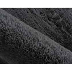 Lisa Design Bear - tapis organique - fausse fourrure - gris anthracite