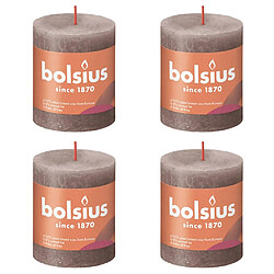 Bolsius Bougies pilier rustiques Shine 4 pcs 80x68 mm Taupe rustique