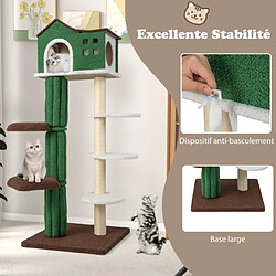 Acheter Helloshop26 Arbre à chat de 153 cm avec 5 plateformes de saut rotative et condo tour de jeu pour chat avec dispositif anti-renversement vert 20_0001621